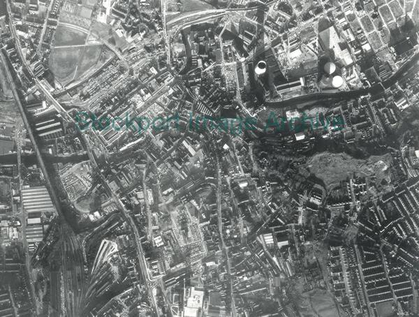 Aerial View over Stockport Town Centre                                                                                                                                                                                                                         