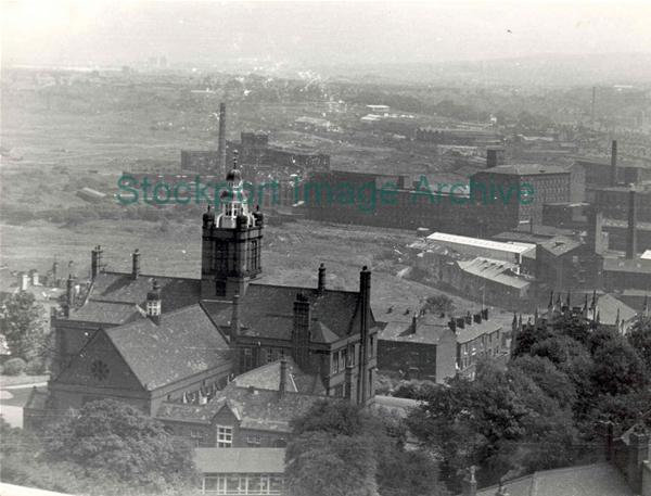 View looking east over Portwood                                                                                                                                                                                                                                