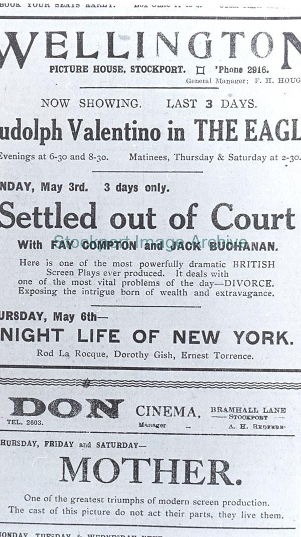 Movie Advertisements From The Wellington Picture House and The Don Cinema