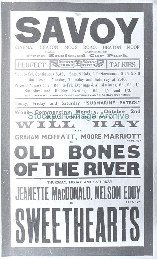 An Advertisement for the Savoy Cinema                                                                                                                                                                                                                          